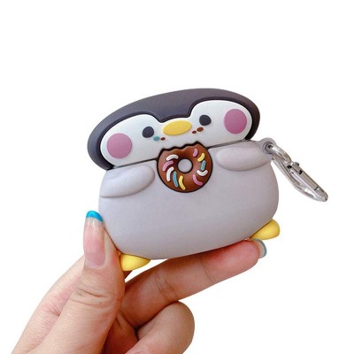 Brindes de negócios com estojo de borracha para Airpod Pinguim de desenho animado