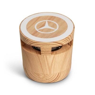 Caixa de Som Sem Fio de Bambu com Iluminação