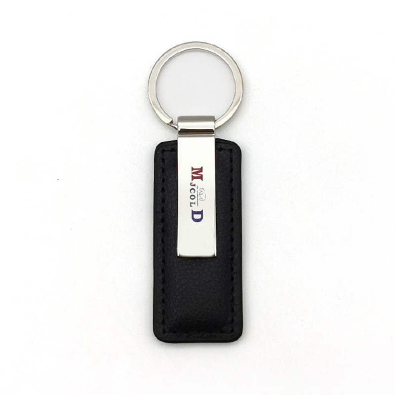 Chaveiro Personalizado de Metal com Couro Sintético