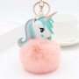Chaveiro de Unicórnio com Pompom de Pelúcia