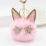 Chaveiro de Bola de Pelo Cabeça de Gato Chaveiro Personalizado com Pompom