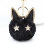 Chaveiro de Bola de Pelo Cabeça de Gato Chaveiro Personalizado com Pompom