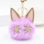 Chaveiro de Bola de Pelo Cabeça de Gato Chaveiro Personalizado com Pompom