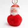 Chaveiro de Bola de Pelo do Papai Noel Chaveiro Personalizado com Pompom