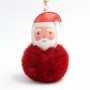 Chaveiro de Bola de Pelo do Papai Noel Chaveiro Personalizado com Pompom