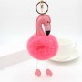 Chaveiro Personalizado de Flamingo com Bola de Pelo