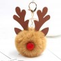 Chaveiro de Bola de Pelo de Veado de Natal e Chaveiro Personalizado