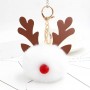 Chaveiro de Bola de Pelo de Veado de Natal e Chaveiro Personalizado