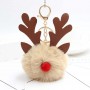 Chaveiro de Bola de Pelo de Veado de Natal e Chaveiro Personalizado