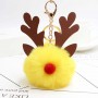 Chaveiro de Bola de Pelo de Veado de Natal e Chaveiro Personalizado