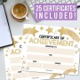 Certificado de Conquista em Branco e Certificados Personalizados com Detalhes em Dourado