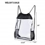 Mochila Fitness Transparente Personalizada com Bolso e Cordão