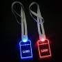 Cartão de identificação acrílico colorido, formato personalizado, cordão luminoso com LED
