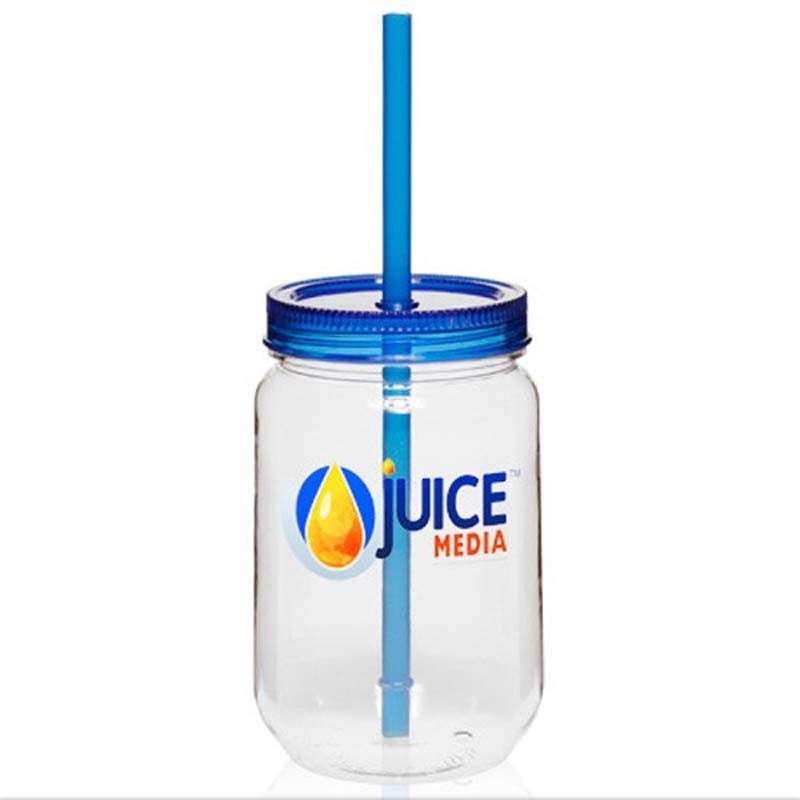Copo Mason Jar com Canudo