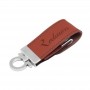 Unidade flash USB promocional personalizada em couro 2.0 com logotipo da marca em relevo