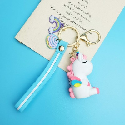 Different Colors Unicorn PVC Rubber Custom Keychain Trendy Accessory