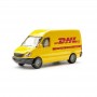 Modelo amarelo de caminhão de transporte dhl para presente de coleção promocional dhl expresso