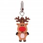 Chaveiro personalizado em PVC formato de rena Pingente fofo para presentes de Natal