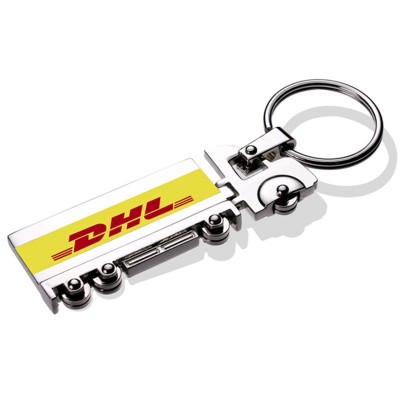 Chaveiro personalizado em formato de caminhão DHL presentes para pequenas empresas