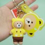 Chaveiros de borracha personalizados urso seno amarelo legal presentes de negócios personalizados