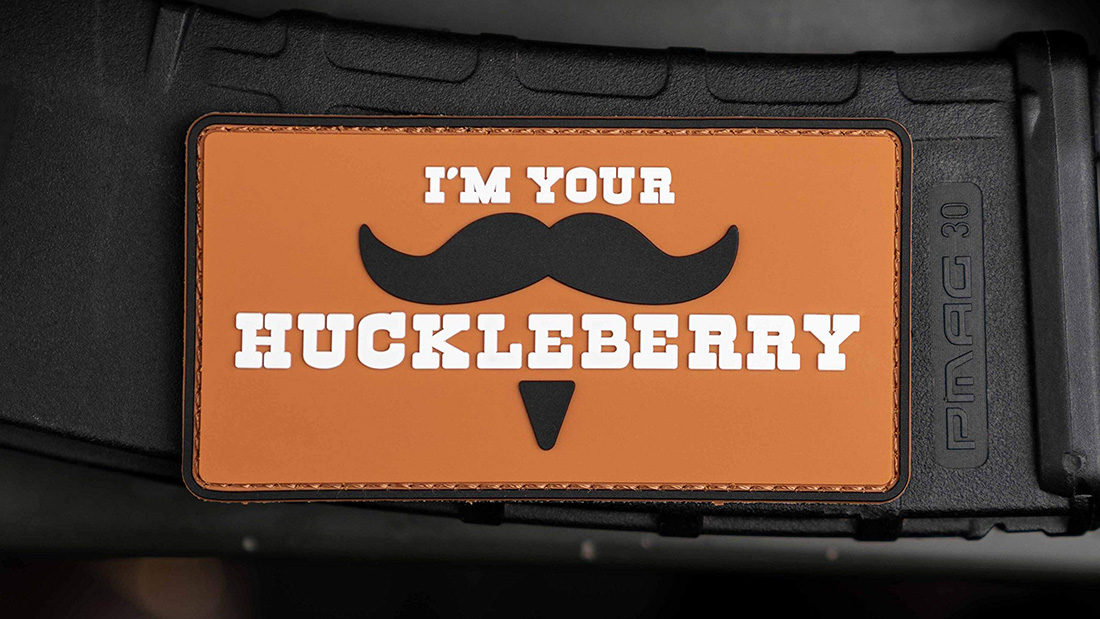 i am your huckleberry custom rubber velcro patches unique gift shop